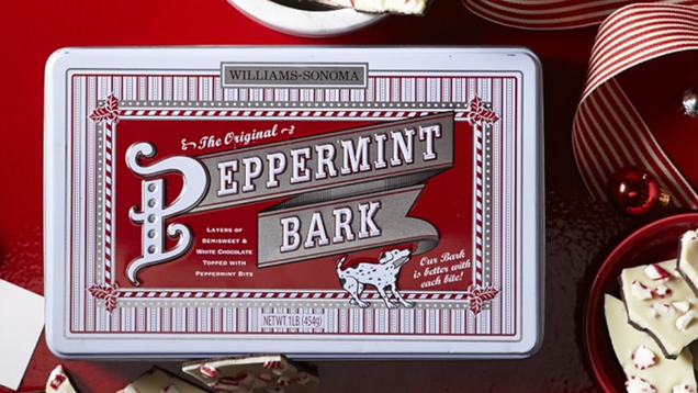 Williams Sonoma Peppermint Bark | $8 | Williams Sonoma | Promo code HOLIDAY